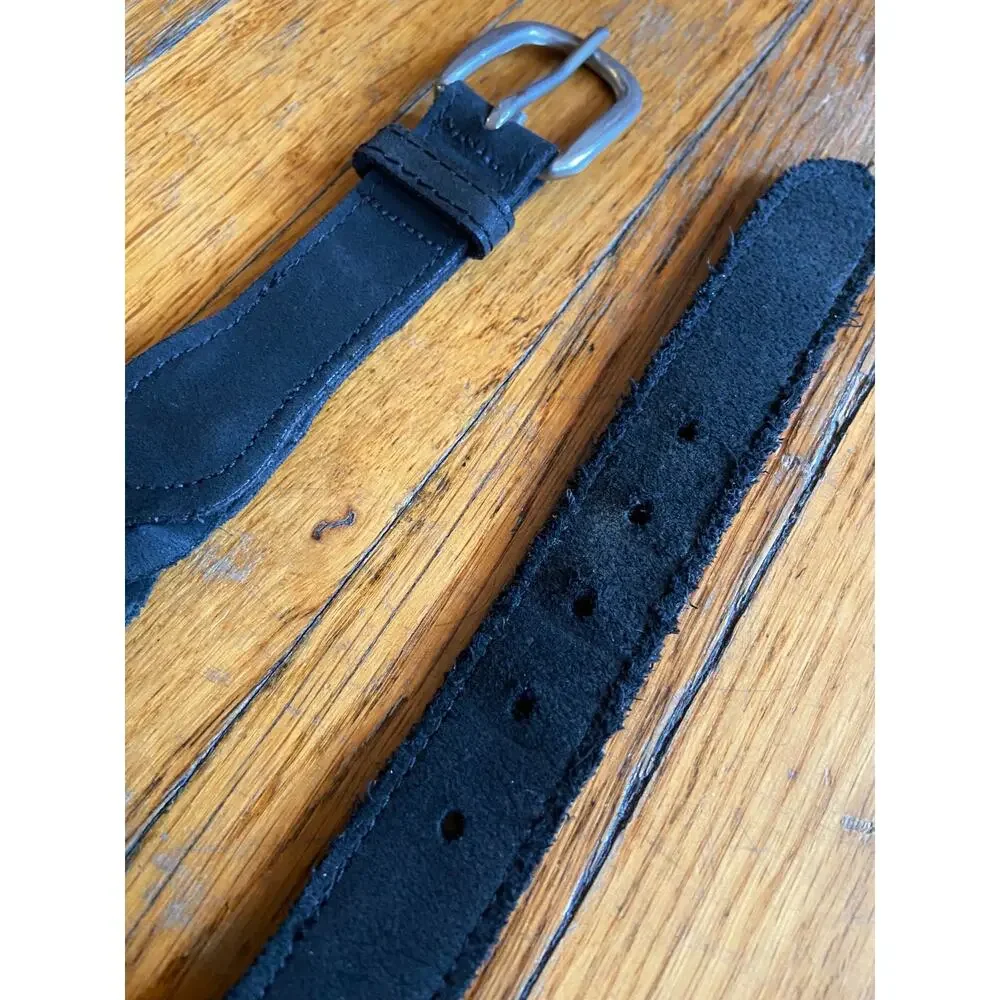 Black Suede Braided Bridle Belt Womens sz 36